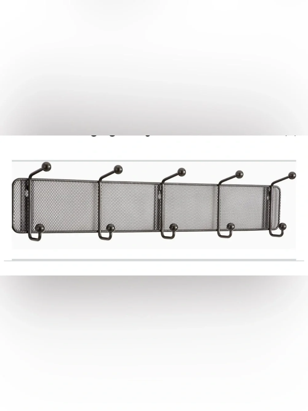 Onyx 5-Hook Steel Mesh Wall Rack - Black